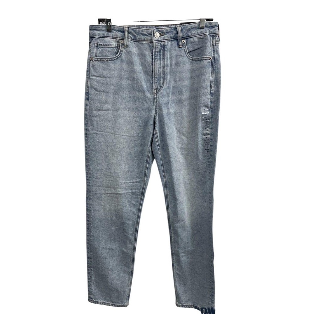 American Eagle Mom Jean Super High-Rise Blue Cotton Pants 8 Regular 29W Strigid